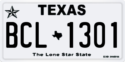 TX license plate BCL1301