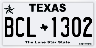 TX license plate BCL1302
