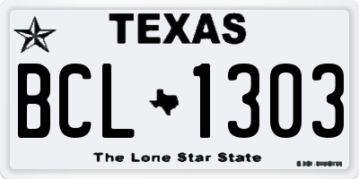 TX license plate BCL1303