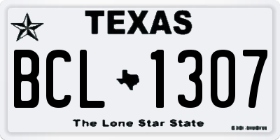 TX license plate BCL1307