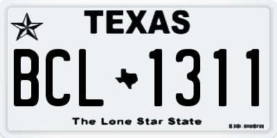 TX license plate BCL1311