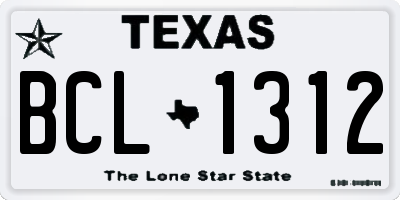 TX license plate BCL1312