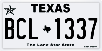 TX license plate BCL1337