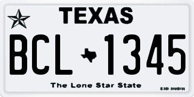 TX license plate BCL1345