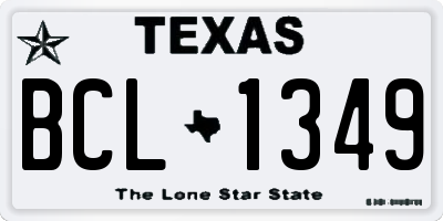 TX license plate BCL1349