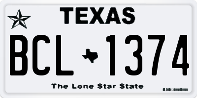 TX license plate BCL1374