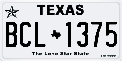 TX license plate BCL1375