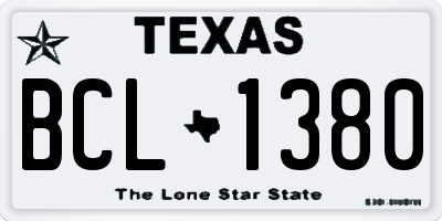 TX license plate BCL1380