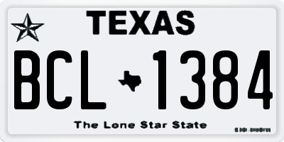 TX license plate BCL1384