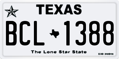TX license plate BCL1388