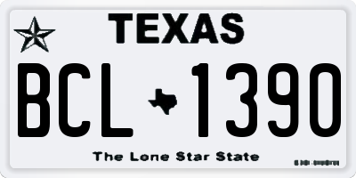 TX license plate BCL1390