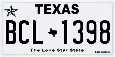 TX license plate BCL1398