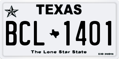 TX license plate BCL1401
