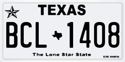 TX license plate BCL1408