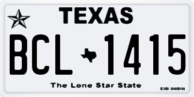 TX license plate BCL1415