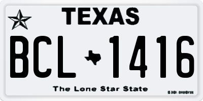 TX license plate BCL1416