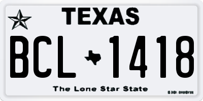 TX license plate BCL1418