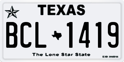 TX license plate BCL1419