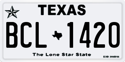 TX license plate BCL1420