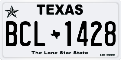 TX license plate BCL1428