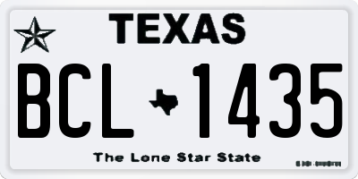 TX license plate BCL1435