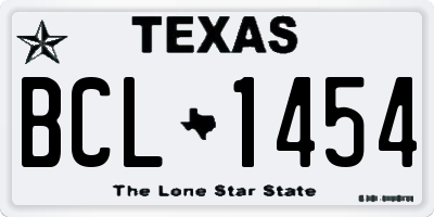 TX license plate BCL1454