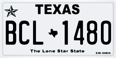 TX license plate BCL1480