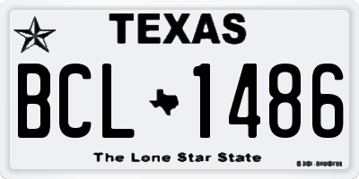 TX license plate BCL1486