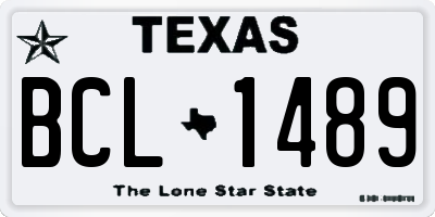 TX license plate BCL1489