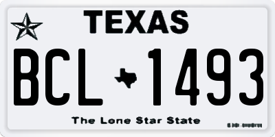 TX license plate BCL1493