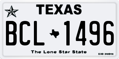 TX license plate BCL1496