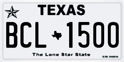 TX license plate BCL1500