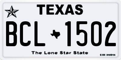 TX license plate BCL1502