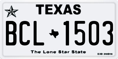 TX license plate BCL1503