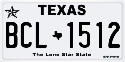 TX license plate BCL1512