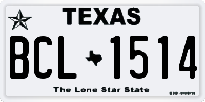 TX license plate BCL1514