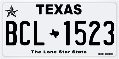 TX license plate BCL1523