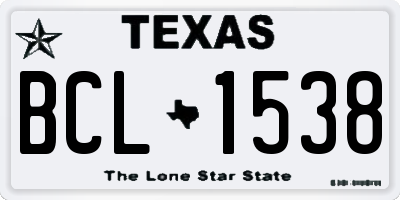 TX license plate BCL1538