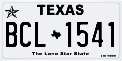 TX license plate BCL1541