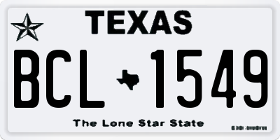 TX license plate BCL1549