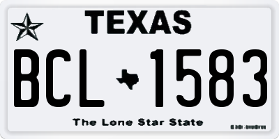 TX license plate BCL1583