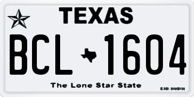 TX license plate BCL1604