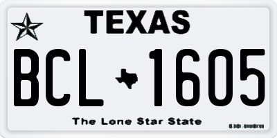 TX license plate BCL1605