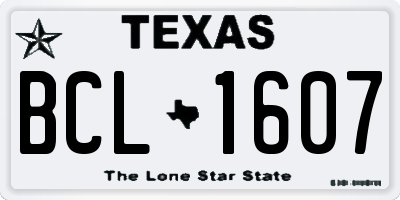 TX license plate BCL1607
