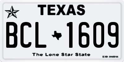 TX license plate BCL1609