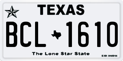 TX license plate BCL1610