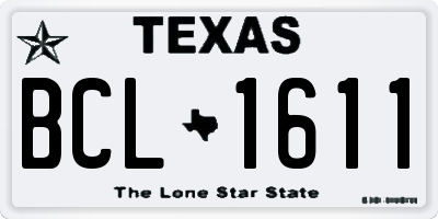 TX license plate BCL1611