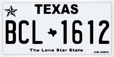 TX license plate BCL1612