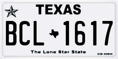 TX license plate BCL1617