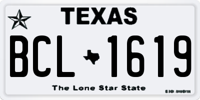 TX license plate BCL1619